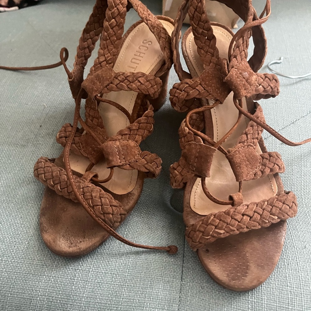 Schutz Women's Brown Braided Sandals